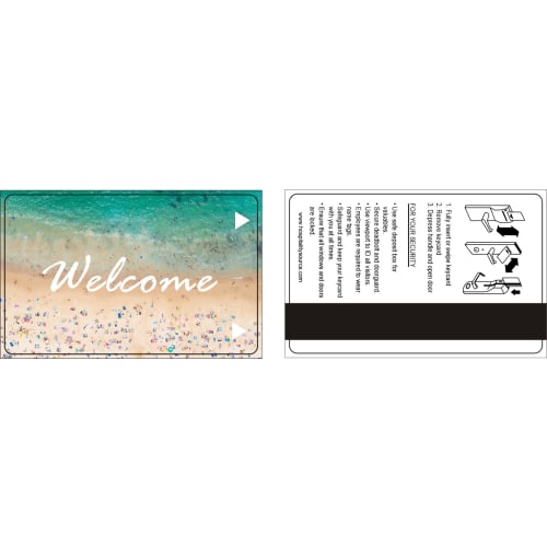 Magnetic Strip Welcome Key Card, Beach Scene